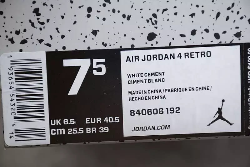 Sapatilhas Air Jordan 4 Retro White Cement