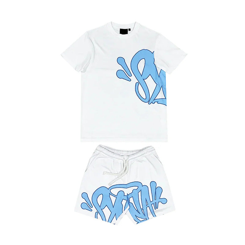 Fato de Treino Shorts Synaworld White Blue